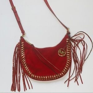 Michael Kors Red Suede Fringe Bag